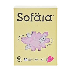 Sofara 舒芙氧 幼童3D空氣口罩 建議3-6歲適用, 胖嘟兔 粉色, 30片, 1盒