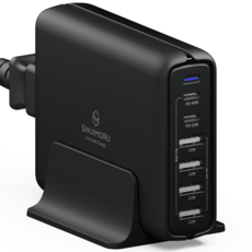 SINJIMORU OPDI 90W 接地 6 口 PPS 超快多 PD 充電器, 1個, 黑色