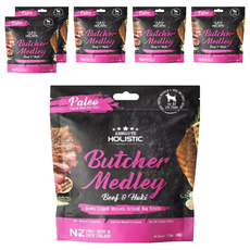 ABSOLUTE HOLISTIC 全齡犬 鮮食肉片, 放牧牛 + HOKI鱈魚 + 綠貽貝 + 牛磺酸, 100g, 6包