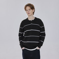 MIND BRIDGE 男女通用COMFY亨利領半寬鬆針織衫 MZKT71A4