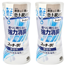 EARTH 地球製藥 Sukki-ri 廁所芳香除臭劑 無香料, 400ml, 2瓶