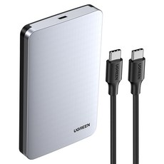 UGREEN 綠聯 金屬外殼外接硬碟盒 2.5吋 CM300 + C to C傳輸線, 1個
