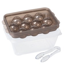 Nanu Dam 10格冰球模具+收納盒+夾子組, 黑色