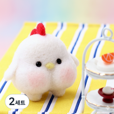 아트조이 DIY 양모펠트 키트, 2세트, 하얀닭