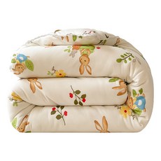 愛北鼻 秋冬幼兒園午睡被, 1入, 米花園小兔 多色