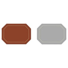 Badara 八角形 PVC 雙面餐墊, 棕色, 2個, 43 x 30 cm