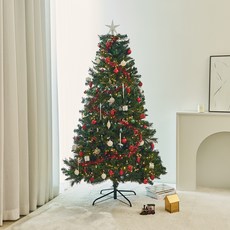 크리스마스 무장식 트리 + 오너먼트 트리장식 100p + LED 줄조명 300구 + 리모콘 세트, 그린(트리), 혼합색상(오너먼트), 웜 화이트(조명)