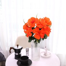 JOART 成人花的人造花 9 睡蓮布什 3p, 橘子