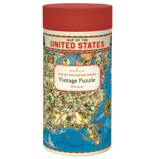CAVALLINI&CO. 復古拼圖 1000片 紙和棉材質, 美國地圖 多色, 1罐