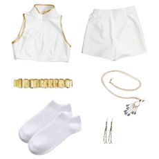 Elsso 女性角色扮演服裝 Keddeheon Rumi 白金服飾 金色舞臺 全套