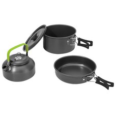 DS-308 茶壺套鍋組 煎鍋17.3x9.2公分 煮鍋16.7x4公分 茶壺容量800毫升, 1組, 黑色