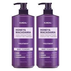 쿤달 허니 앤 마카다미아 헤어트리트먼트 베이비파우더향, 1.058L, 2개