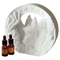 花太太 居家擴香石氛圍小夜燈 白沙屯媽祖聯名款 + 精油 2瓶, 桂花 + 沉香