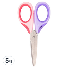 deLi 得力 雙色握柄學生剪刀 135mm E6068, 粉紅色(E6068_PK), 5個