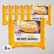 곰곰 데일리 체다치즈 슬라이스, 18g, 10개입, 6개