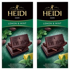 HEIDI 赫蒂 檸檬薄荷黑巧克力, 80g, 2盒