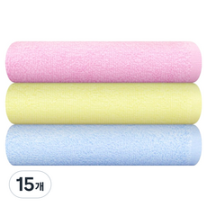 Songwol 松月 營業用 輕便多用途洗臉毛巾 34 76g 20支棉紗, 15個, 隨機出貨