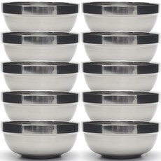 SEVENFREE 雙層真空不鏽鋼冷麵碗 直徑18cm, 銀色, 1組