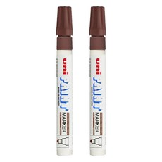 Uni 三菱 中字油漆筆 px-20 茶色, 1色, 2入