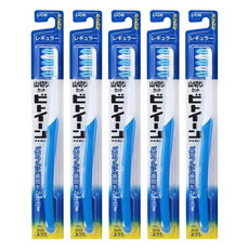 LION 獅王 Systema 細潔 波浪刷毛8排刷頭普通牙刷, 5支, 1入