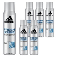 adidas 愛迪達 男用制汗爽身噴霧 清爽長效 持久制汗、清新香氛 運動後保持乾爽, 6瓶, 150ml