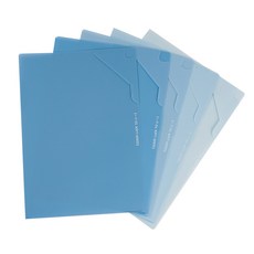 세우세 A4 그라데이션 L자 파일, 민트블루, 5개