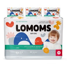 Lomoms 樂媽適 Air Kiki 黏貼型尿布 嬰兒用, 128張, 中號(M)