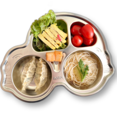 Darling Bebe幼兒用不鏽鋼飛機餐盤, 1個, 汽車, 單品