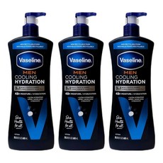 Vaseline 凡士林 清涼潤膚乳液 男用, 不油膩配方, 舒緩乾燥肌膚, 600ml, 3瓶