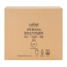 comet 抽取式 分類回收 星形封底 垃圾袋, 80L, 1盒