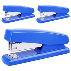 deLi 得力 金屬簡易訂書機 33號釘 E0425, 藍色, 3個