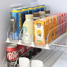 GGUMIGGA 便利商店冰箱飲料收納架糖果分裝器 3排, 白色