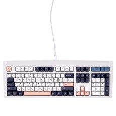 큐센 풀윤활 가스켓 마운트 유선 기계식 키보드, 애플민트축, DT35 104 8K, 화이트