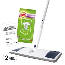 3M Scotch-Brite 百利 標準型All-Touch平面拖把+靜電清潔布10抽+濕拖巾10抽, 2組