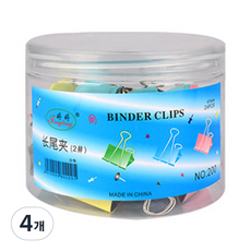 블루마토 더블클립 집게7 NO.155 41mm 4컬러, 24개입, 4개
