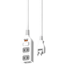 PowerWork 動力工廠 1切3座2P延長線 1.8m 過載保護 無燈更省 防火機身 台灣製, 白色, 1條