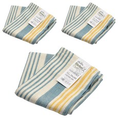 DULTON 100%印度綿 家事布 擦拭巾 70 x 50cm 藍/黃, 3條, 1個