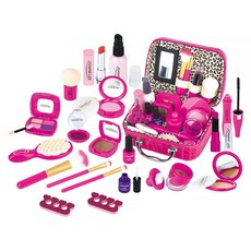 KiKimmy 超仿真女孩彩妝遊戲組 3歲以上 22件, 桃色豹紋提包款, 1盒