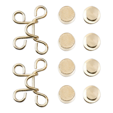 腰圍調節快速收腰神器 鉤子 + 掛鉤 + 扣子, 金色, 2組