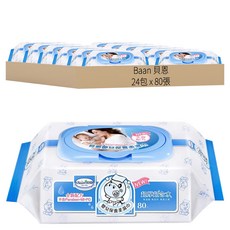 Baan 貝恩 嬰兒保養柔濕巾 掀蓋型, 80張, 24包