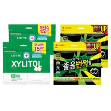 롯데자일리톨 오리지날 껌 리필 115g 2p + 졸음번쩍껌 트윈 리필 105g 2p, 1세트