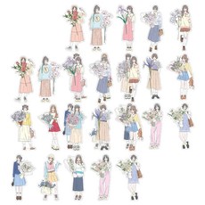 心動女孩貼紙包, 155 x 88mm, PET材質, 30枚入, 花期綻放時, 1組