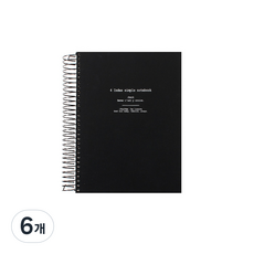 톡톡팬시 인덱스 심플 스프링노트, 블랙, 6개