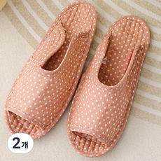ARYKO 女款絎縫棉質可水洗客廳拖鞋, 2組, A型