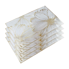 앙멧 방수 미끄럼방지 식탁 매트, 화이트, 4개, 45 x 30 cm