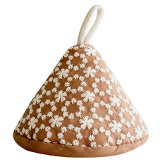 FIFIOO 日式防燙隔熱鍋蓋帽, 1個, 咖啡色 + 白色