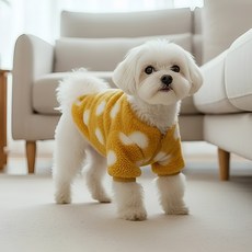 petit dog 寵物圓滾滾絨毛外套 DWJ017, 黃色