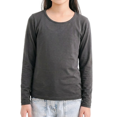 GIAT 吉亞特 兒童捍溫吸濕發熱衣 圓領款, 140, 深灰