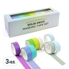 리코즈 솔리드 데코 마스킹 테이프 15mm x 3m 9종 세트, 포레스트, 3세트