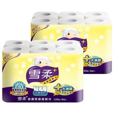 雪柔 金優質廚紙 Set HACCP食品級驗證 不含螢光劑 巧撕設計, 6捲, 2袋